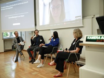 Podiumsdiskussion zur „Zukunft der Kultur in der Digitalität“. Foto: Sofia Vinnichenko/PHKA