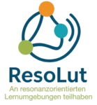 Logo ResoLut mit Text "An resonanzorientierten Lernumgebungen teilhaben"