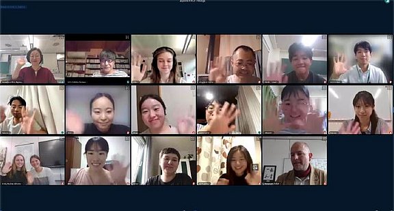 Teilenehmende unseres Japanisch-Kurses im Online-Austausch